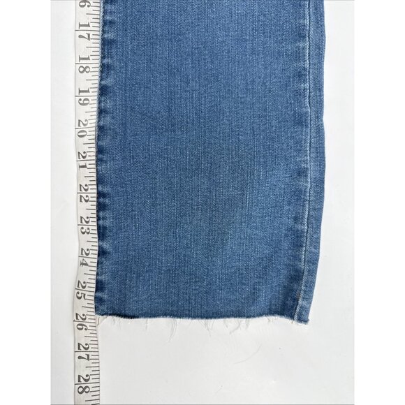 MADEWELL Size 24 Cali Demi Boot Cut Blue Jeans Denim Raw Hem Stretch Medium Wash - Picture 10 of 13